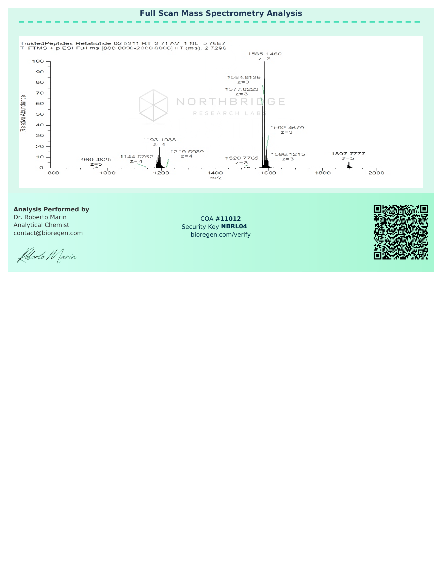 RT-3 Certificate of Analysis — page 2